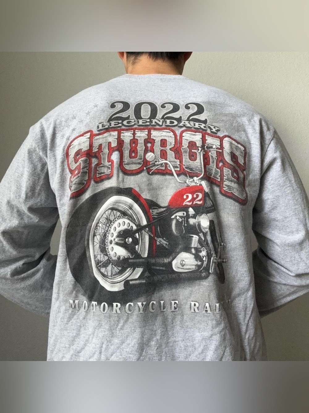 Sturgis Legendary Motorcycle Rally Graphics Gray Tee Shirt
